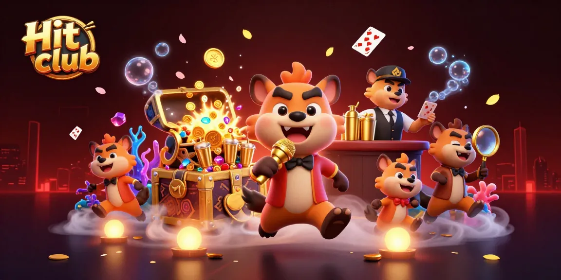 Experience the excitement of gaming at Hitclub with lively hyenas in a vibrant comedy casino.