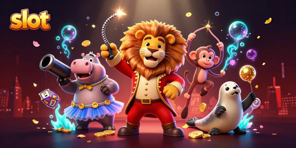 Experience exciting slot wins in this vibrant 3D casino scene with colorful characters and dynamic elements.