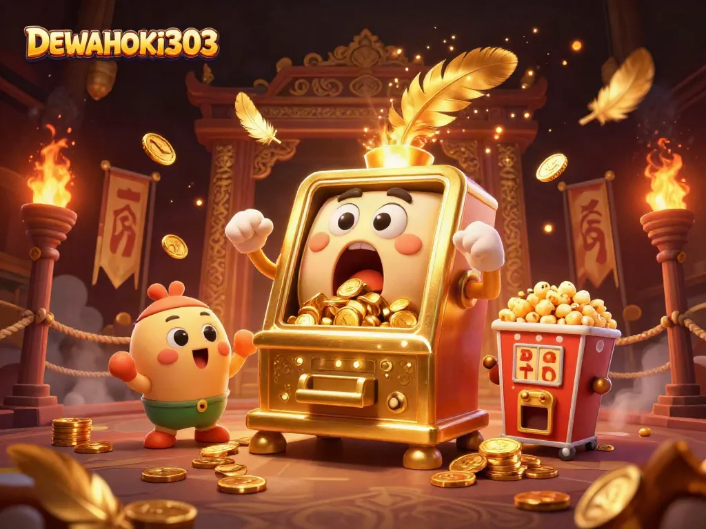 DEWAHOKI303 menghadirkan slot machine emas kartun yang mengejutkan menang jackpot di kawasan permainan slot.
