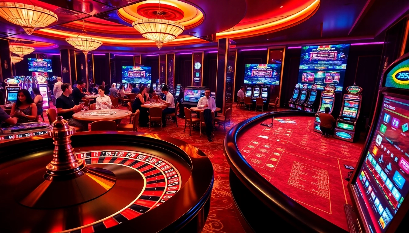 Engage in thrilling casino games at https://bl555.support with players at poker tables and vibrant slot machines.