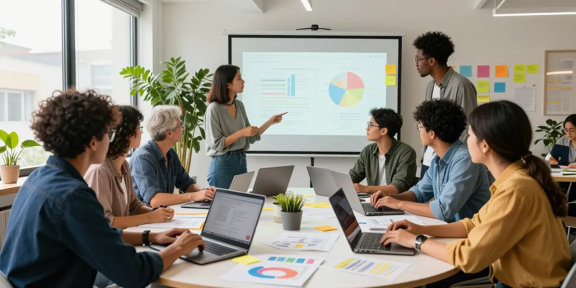 Collaborating small business owners discussing strategies in a modern workspace