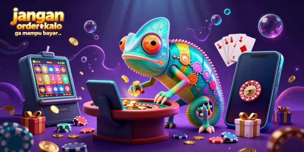 "Play real-time arcade games at IDEBET - jangan order kalo ga mampu bayar.." showcasing vibrant gameplay and casino excitement.