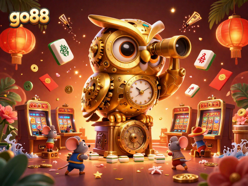 Experience the excitement of go88 with immersive slot and casino elements in this vibrant scene.