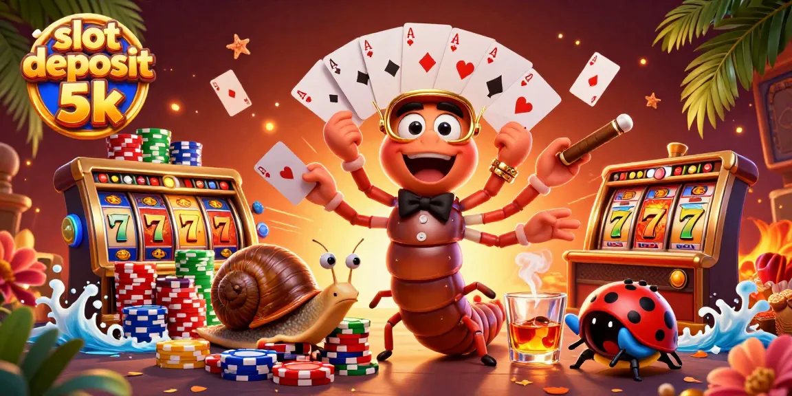 Celebrate big wins with slot deposit 5k in an engaging casino scene featuring colorful reels and characters.