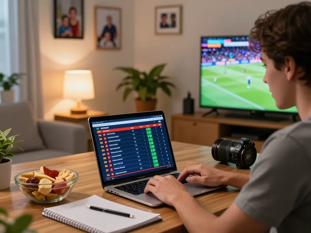 Tylebongda user engaged in dynamic sports betting strategizing at home.