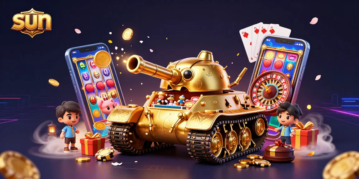 Join the excitement at sun with a vibrant casino scene featuring a golden beetle tank!