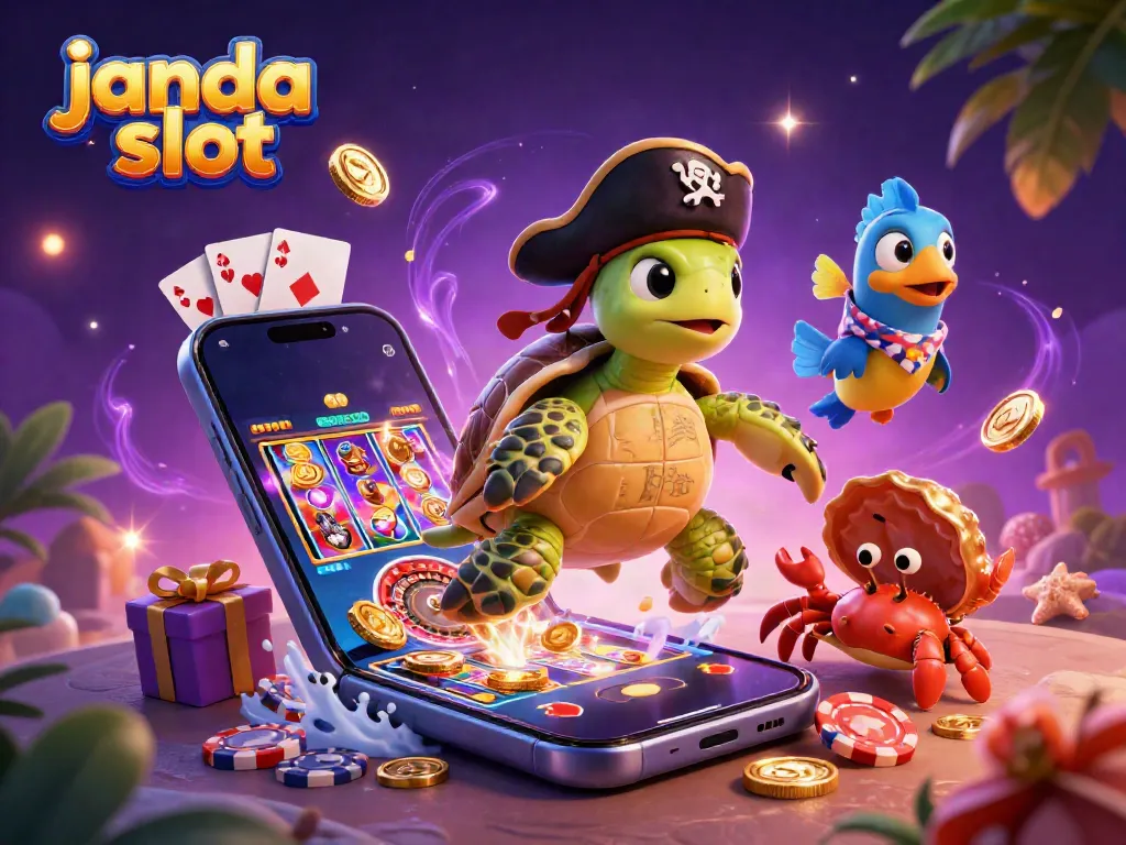 Rasakan keseruan permainan janda slot dengan gambar 3D kartun kura-kura bajak laut dan teman-temannya.