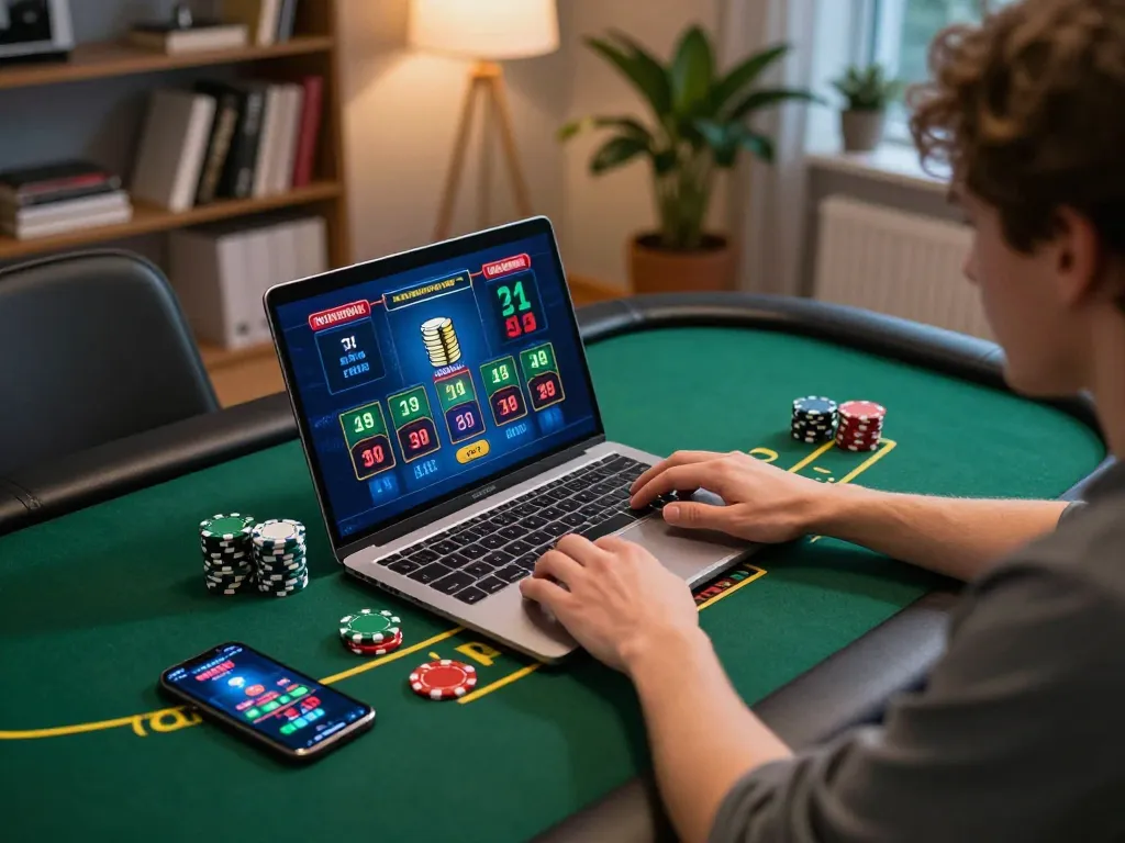 Experience thrilling gameplay at gen-e online casino with engaging blackjack action.