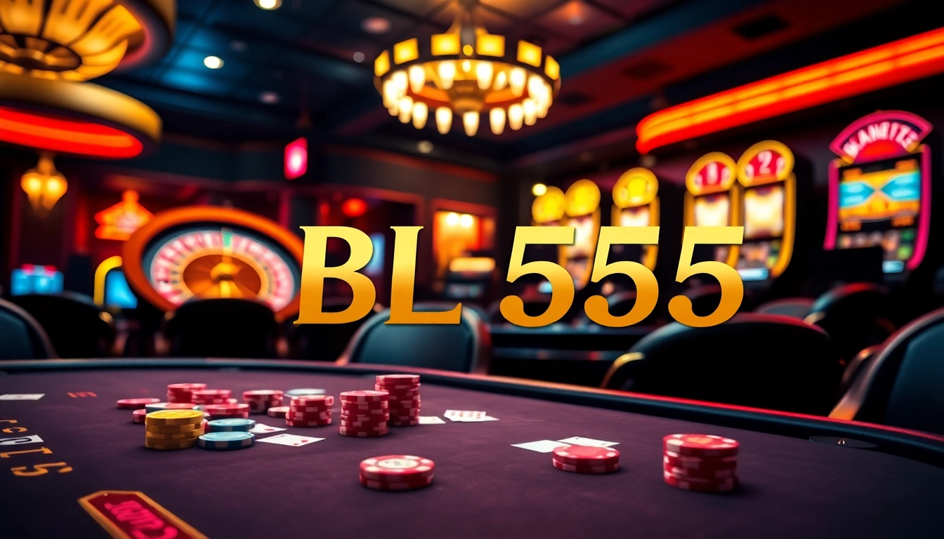 Experience the thrill of gambling with BL555 at a luxurious casino table.