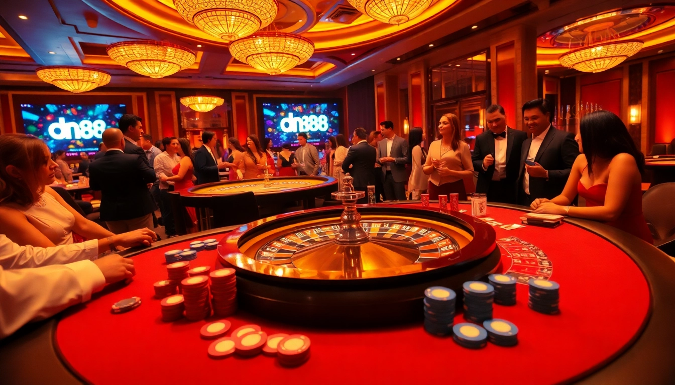 Experience the thrill of dn 888 at a vibrant casino table with players enjoying high-stakes action.