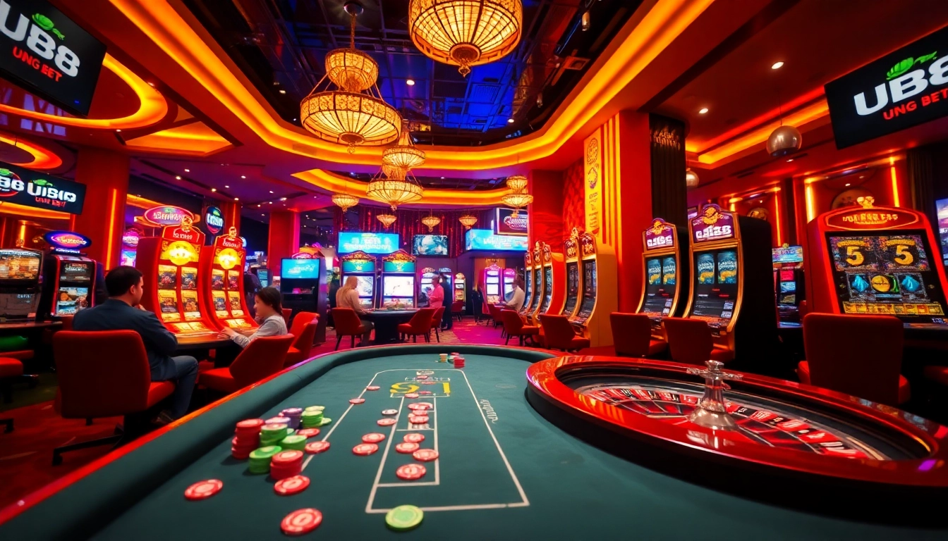 Experience the excitement of UU88 at a luxurious casino table with vibrant games.