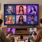 Users engaging in ai sex chat with diverse avatars, showcasing personalized interactions in a cozy digital environment.