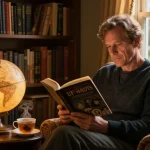 T Allen Greenfield's impactful literary contributions showcased at https://tallengreenfield.com in a cozy reading scene.